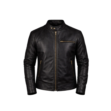 Men's Dean Black Leather Biker Jacket