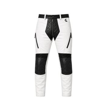 Nomad Tech-Moto Black & White Sheepskin Leather Pant
