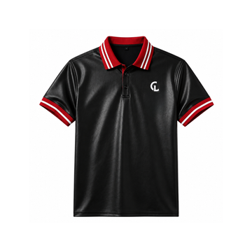Rebel Prep Men’s Black Sheepskin Leather Polo Shirt