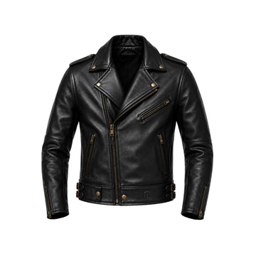 Midnight Outlaw Black Sheepskin Leather Biker Jacket