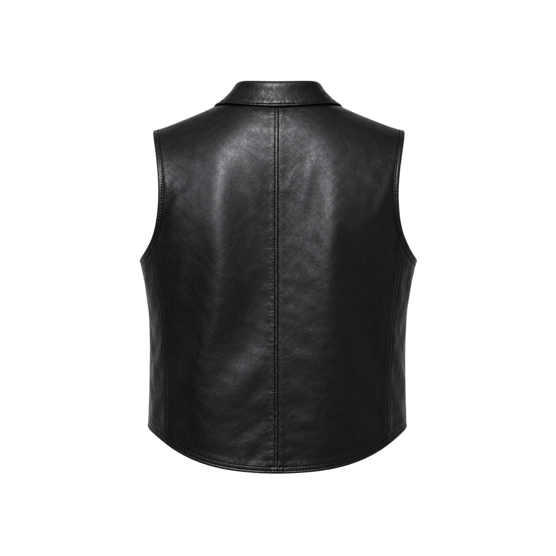 Noir Apex Black Sheepskin Leather Vest