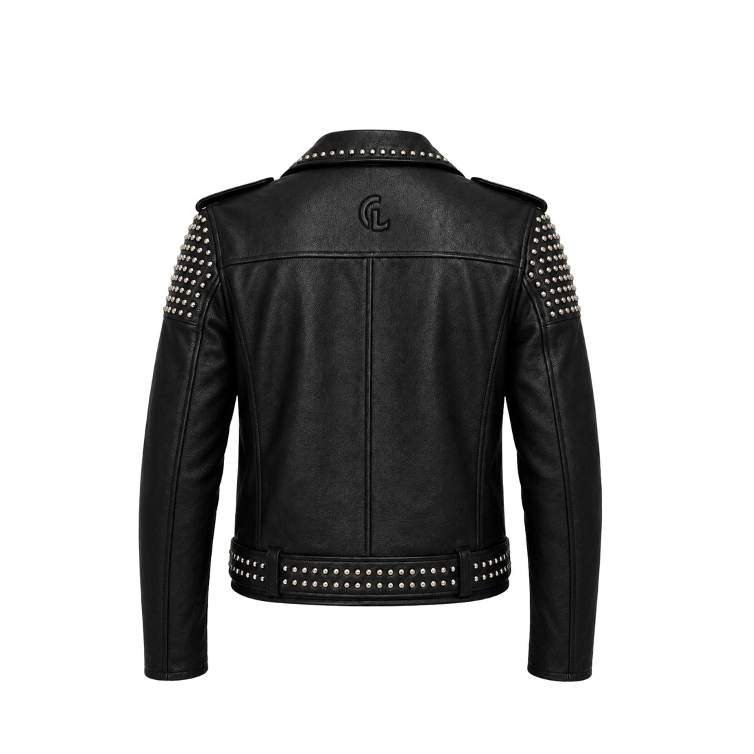 Vandal Luxe Men’s Black Studded Cowhide Leather Biker Jacket