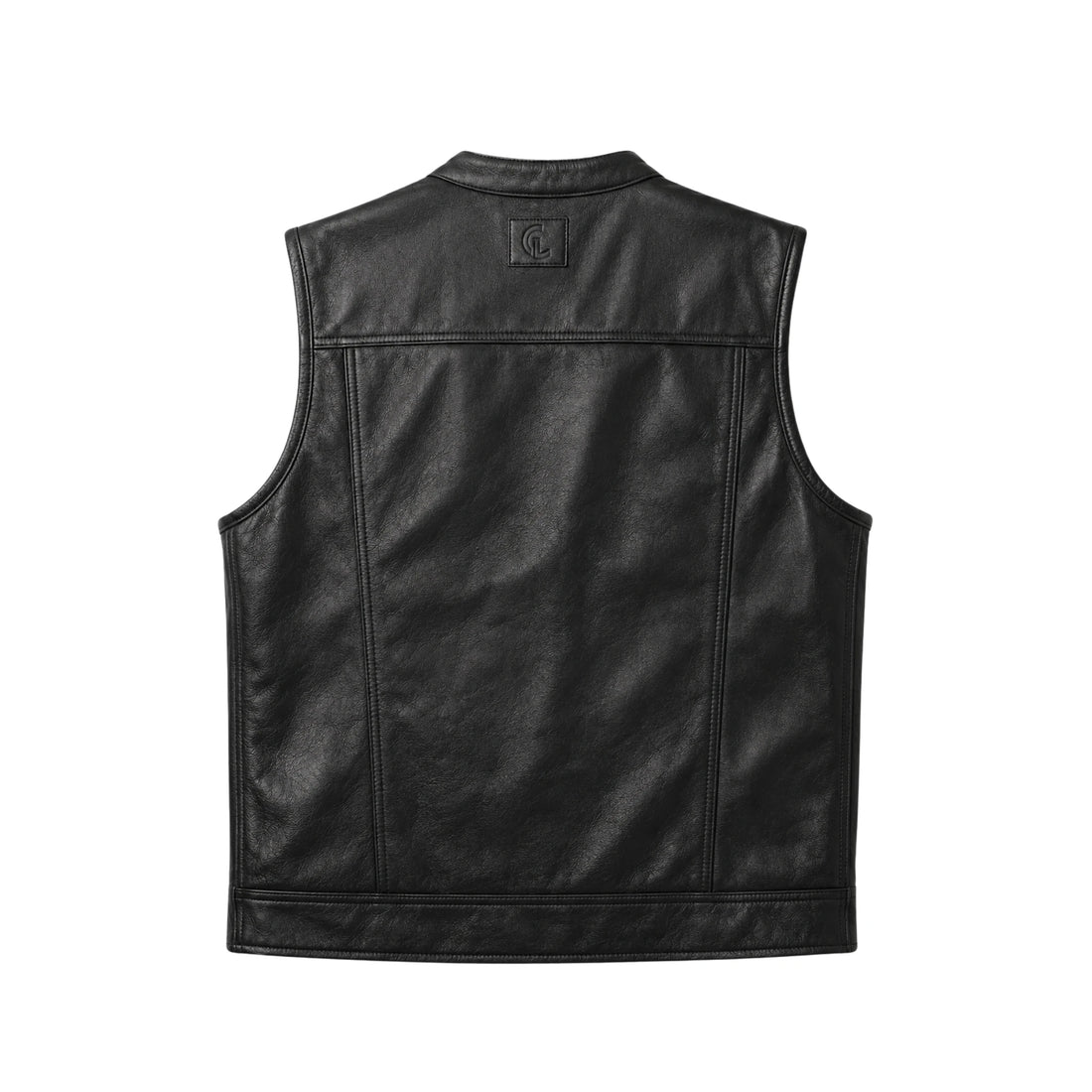 Shadow Rider Leather Vest – Men's Genuine Sheepskin Satin-Lined Motorcycle Waistcoat