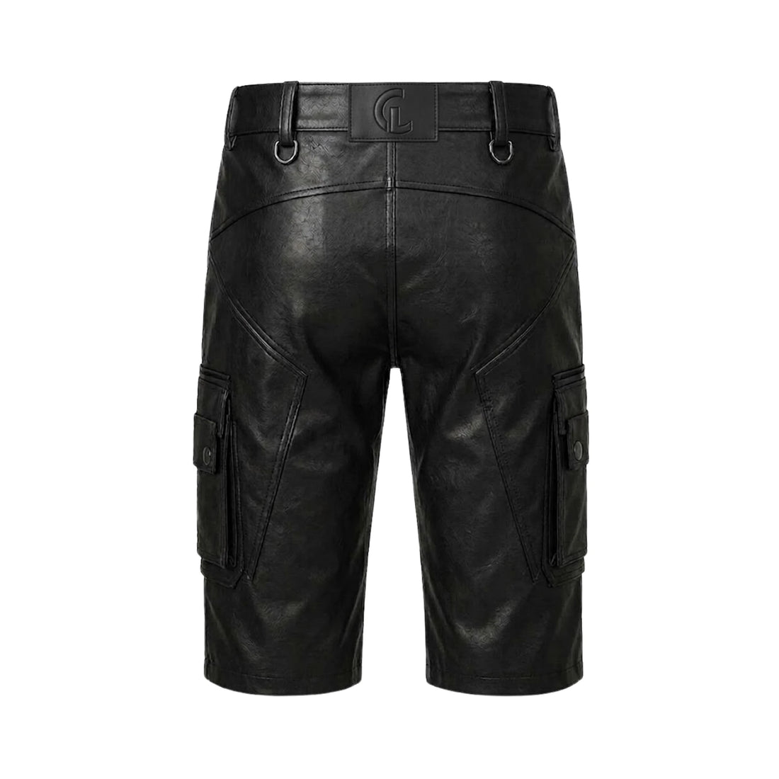 Apex Tactical Men’s Black Sheepskin Leather Cargo Shorts