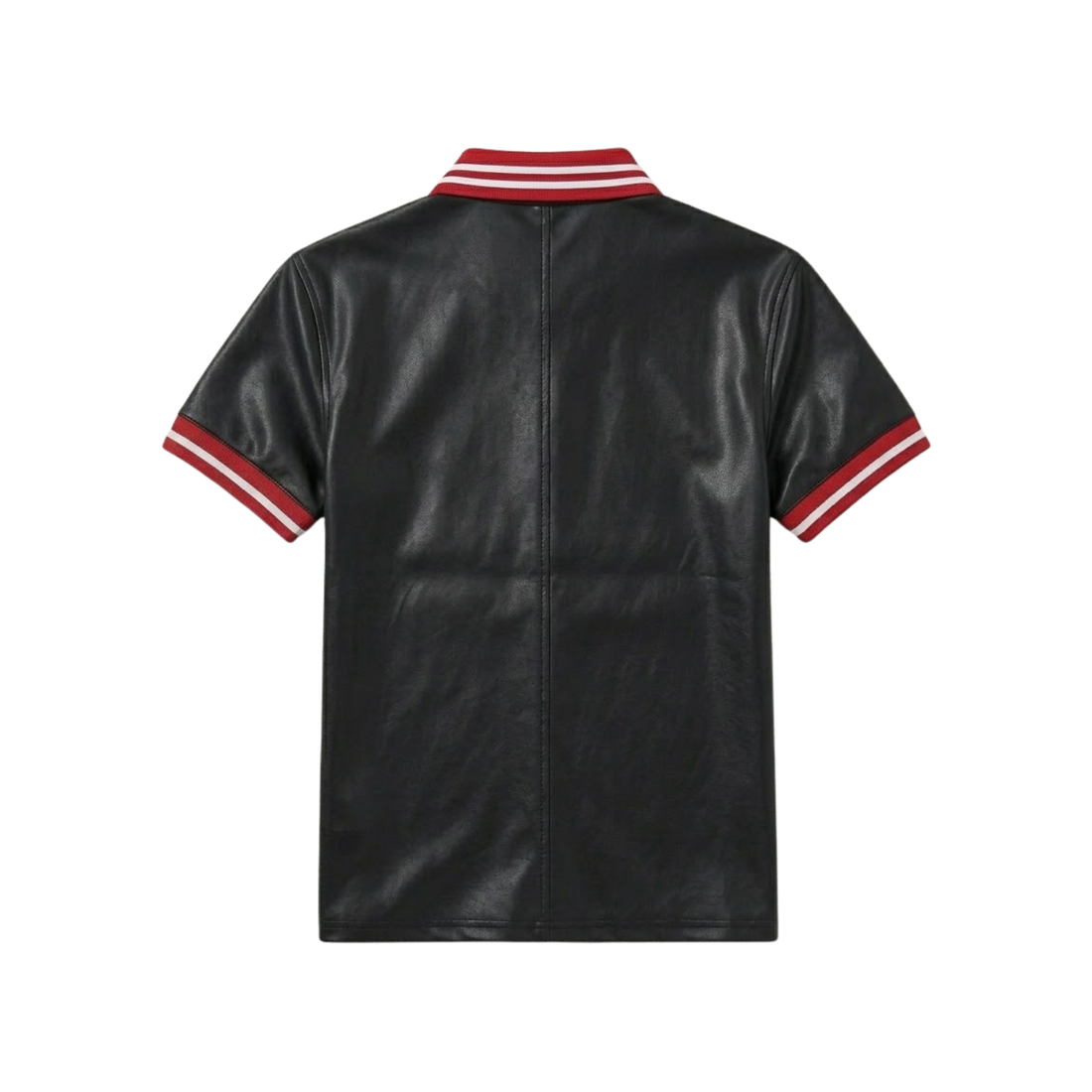 Rebel Prep Men’s Black Sheepskin Leather Polo Shirt