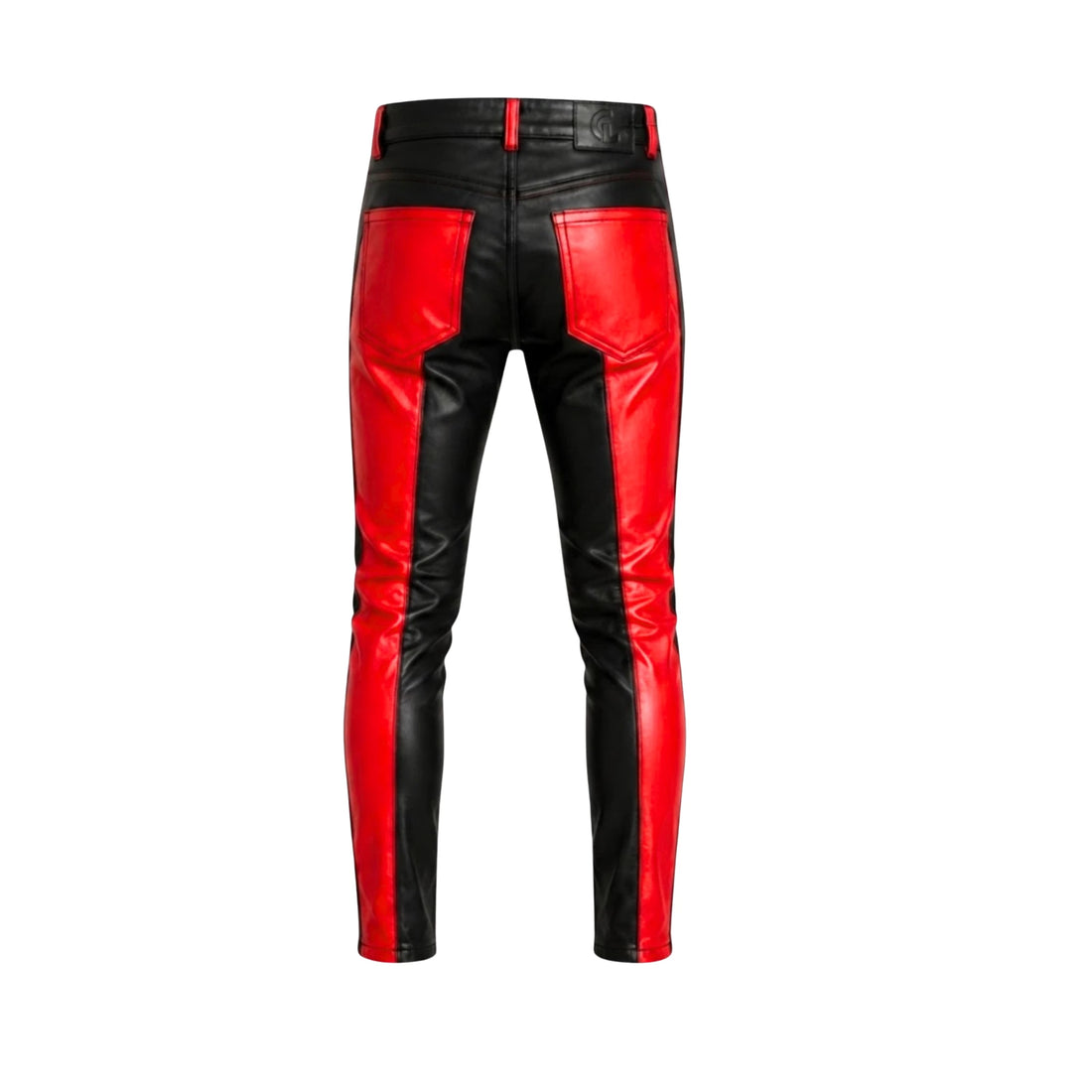 Apex Racer Men’s Red & Black Sheepskin Leather Moto Pants