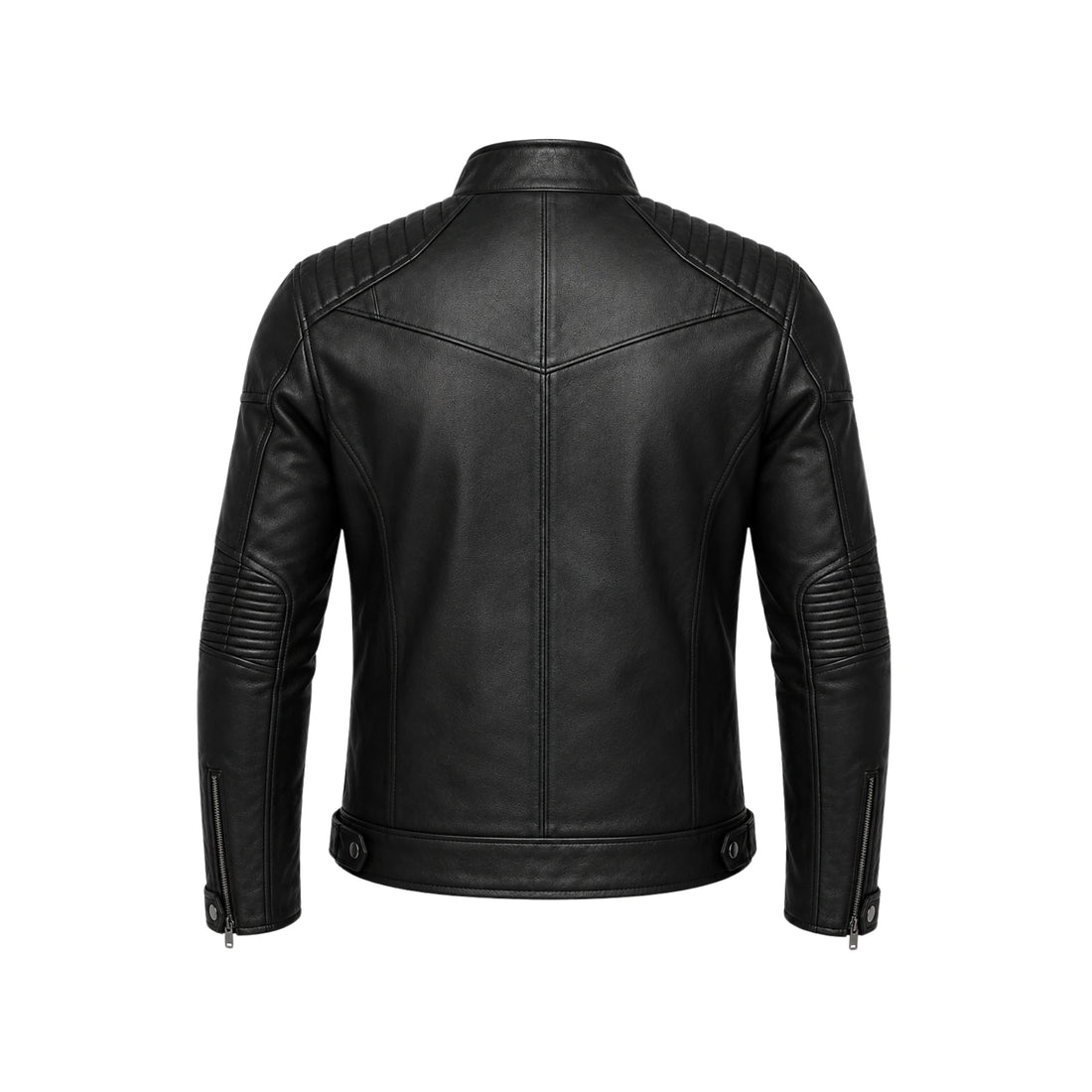 Vanta Edge Men’s Black Sheepskin Quilted Leather Moto Jacket