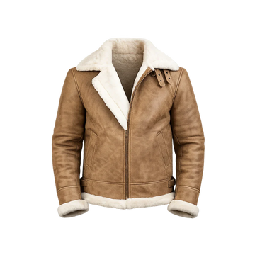 Francis B-3 Distressed Men's Brown Leather Bomber Jacket