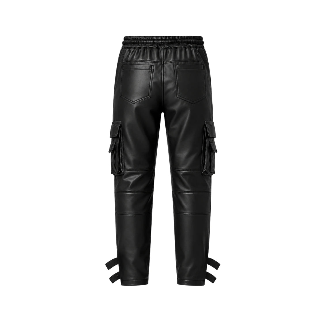Men's Apex Moto Cargo Leather Pants – Premium Sheepskin Leather Utility Trousers with Cargo Pockets, Moto Panels, Chain Detail