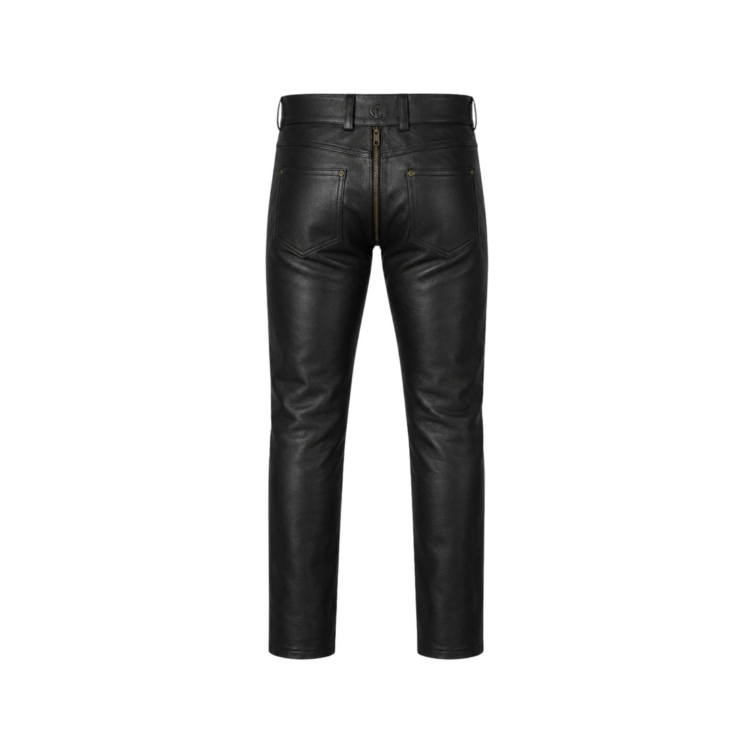 Midnight Apex Men’s Black Sheepskin Leather Skinny Pants