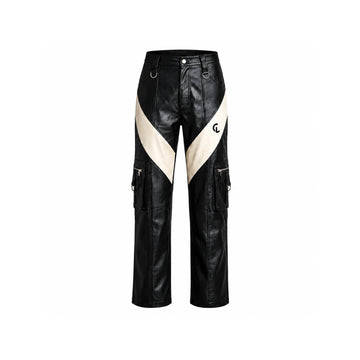 Women's Chevron Leather Cargo Pants — Genuine Sheepskin | Cielo Leather