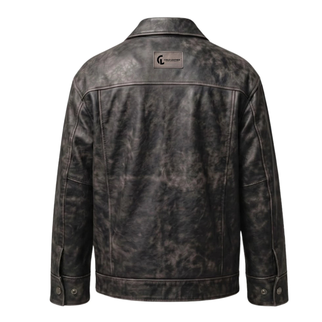 THE ARCHIVE // Distressed Sheepskin Leather Overshirt for Men's