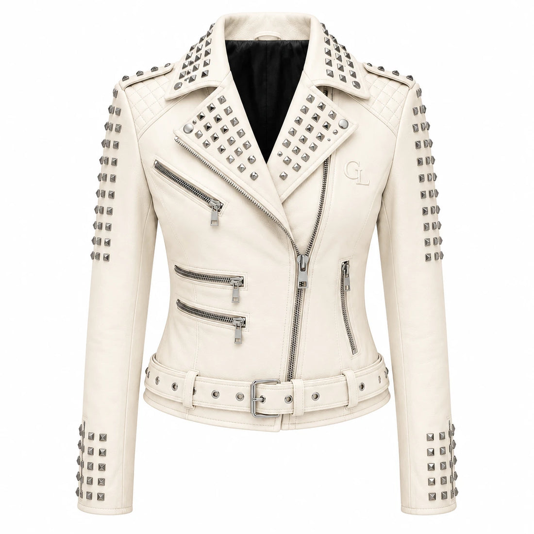 Valkyrie Women’s Studded Cowhide Leather Biker Jacket