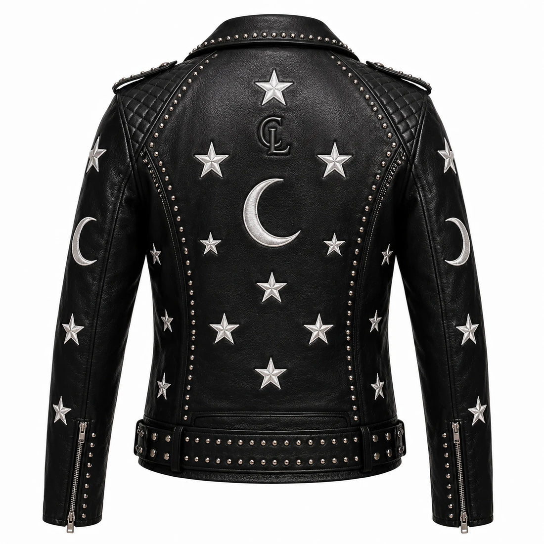 Cielo Luna Noir Black Cowhide Leather Biker Jacket