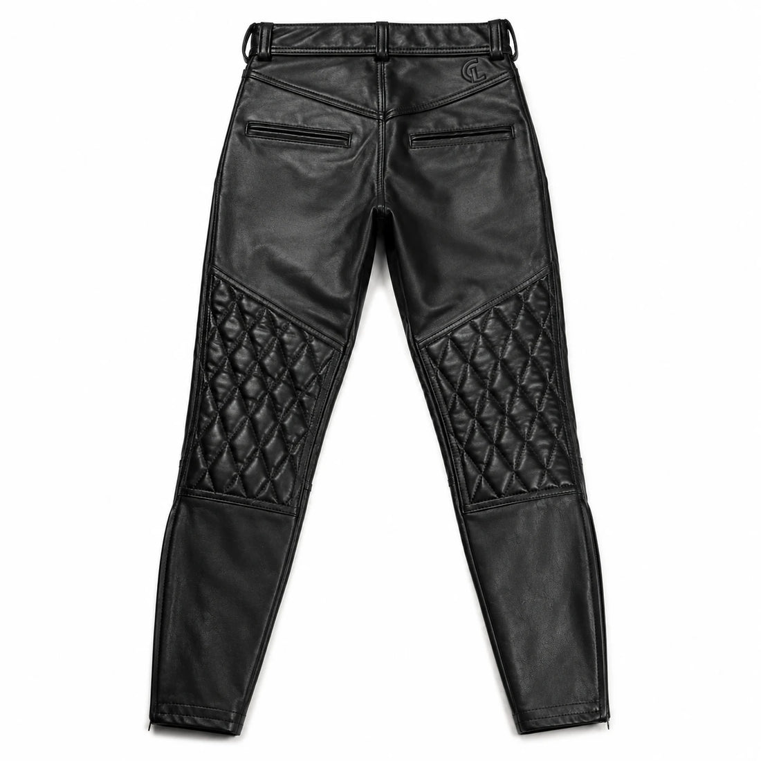 Vortex Men’s Black Quilted Leather Moto Pants