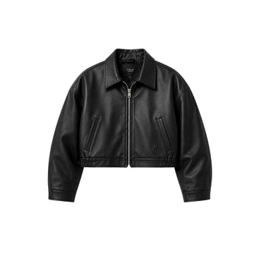 Cielo Aero Crop Sheepskin Leather Jacket