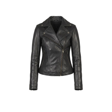 Flashback Black women Leather Biker Jacket