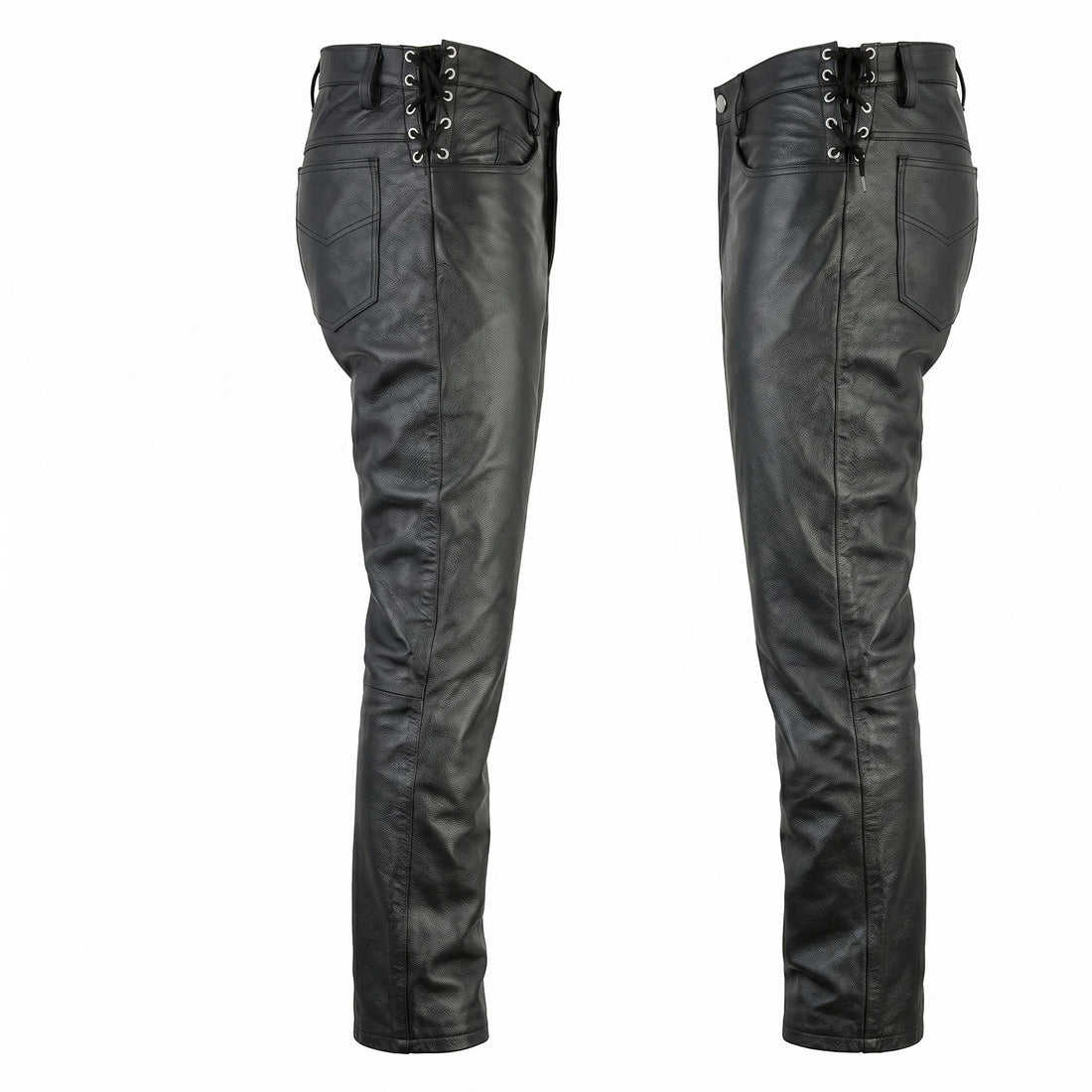 Cielo Outlaw Side-Lace Sheepskin Leather Pants