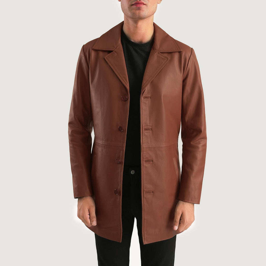 Classmith Brown Men Leather Coat