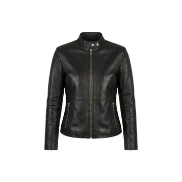 Rave Women's Black Leather Biker Jacket