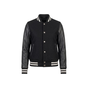 Savant Women's Black Hybrid Varsity Jacket