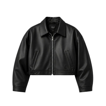 Cielo Aero Cropped Sheepskin Leather Jacket