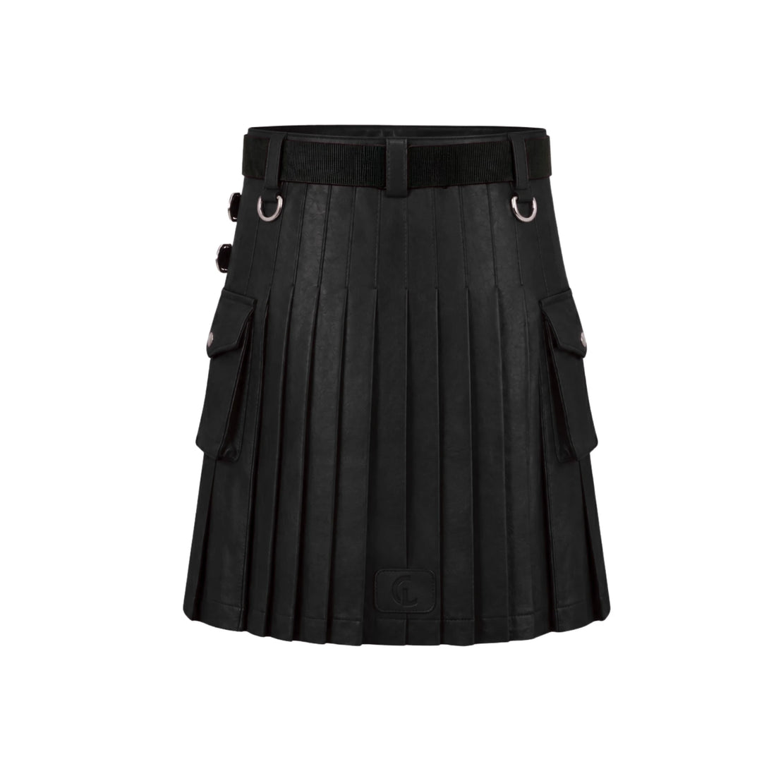 Women's Genuine Sheepskin Leather Tactical Utility Kilt – Pleated Cargo Festival Kilt Skirt