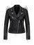 Chrome Riot Men’s Black Cowhide Studded Spike Leather Biker Jacket