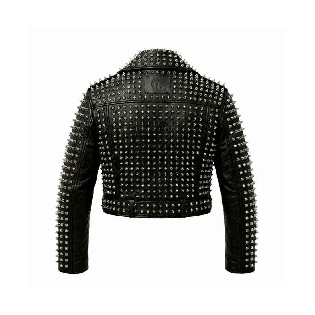 Vanguard Women’s Black Cowhide Studded Leather Biker Jacket