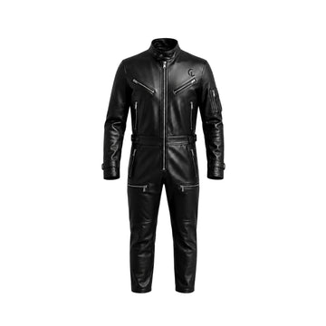 Vanguard Apex Men’s Black Sheepskin Leather Flight Suit