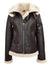 Womens Sheepskin B3 Detachable Hoodie Jacket Naomi Brown White