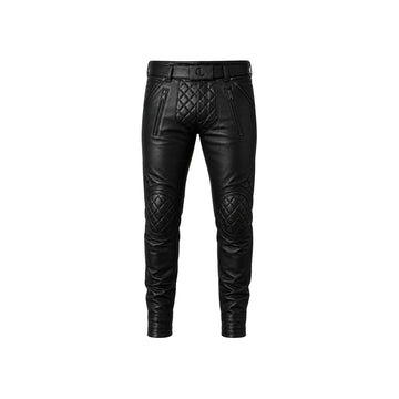 Apex Moto Men’s Black Sheepskin Leather Biker Pants